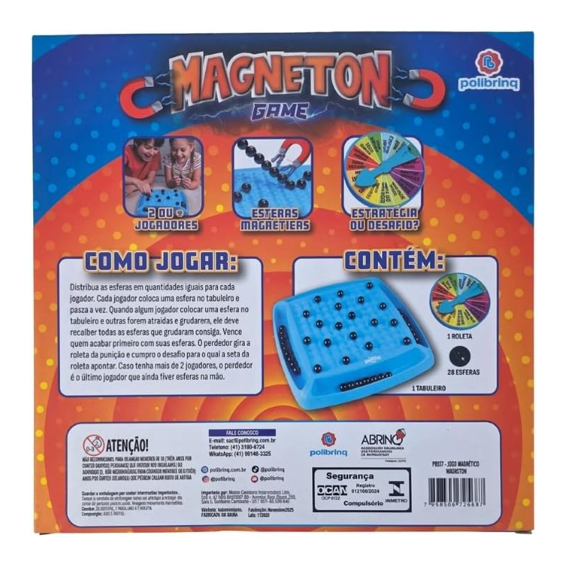 Jogo de Tabuleiro Magneton - Polibrinq