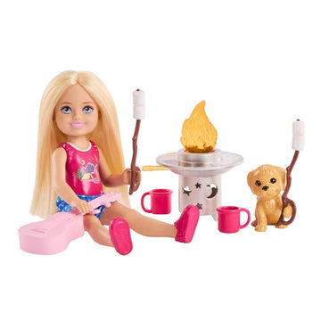 Barbie Chelsea com Cachorrinho e Kit Camping - Mattel