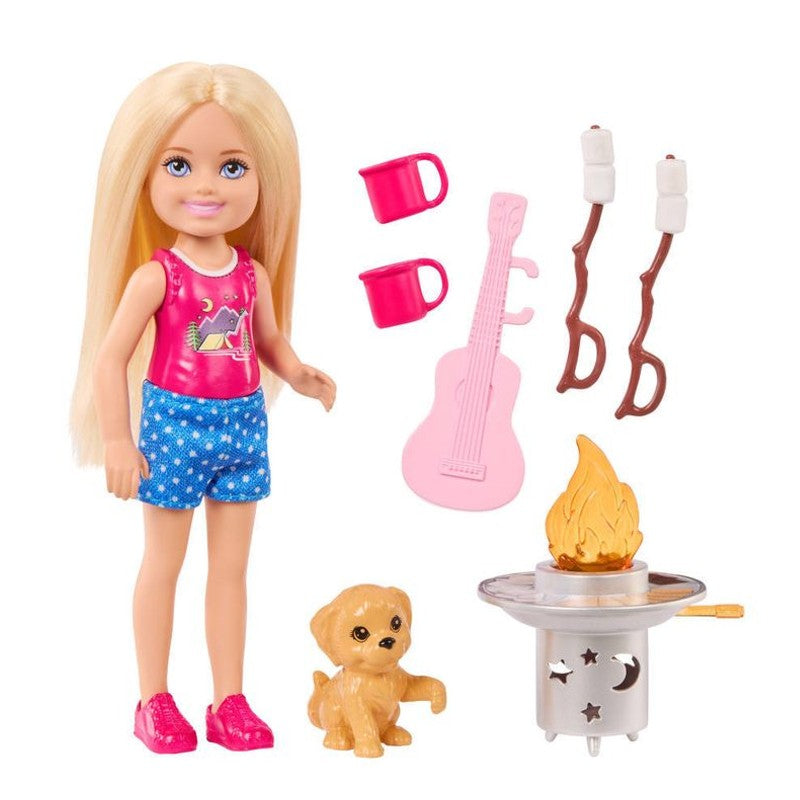 Barbie Chelsea com Cachorrinho e Kit Camping - Mattel