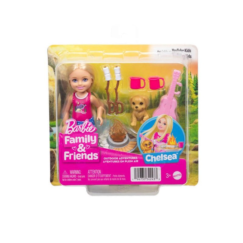 Barbie Chelsea com Cachorrinho e Kit Camping - Mattel