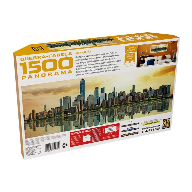 Quebra cabeça 1500 peças Panorama Manhattan - Grow