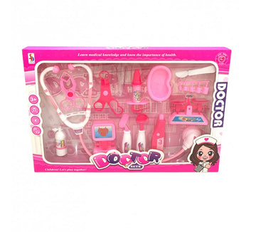 Brinquedo Kit Médico Infantil Pequena Doutora Rosa 10 Peças