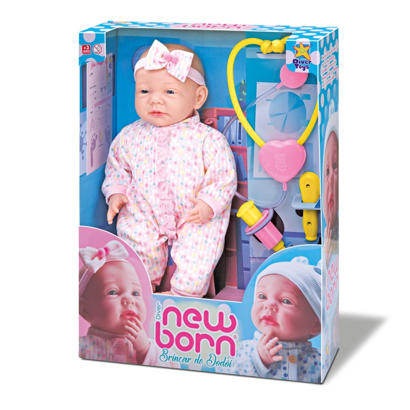 Boneca New Born Brincar de Dodói - Divertoys