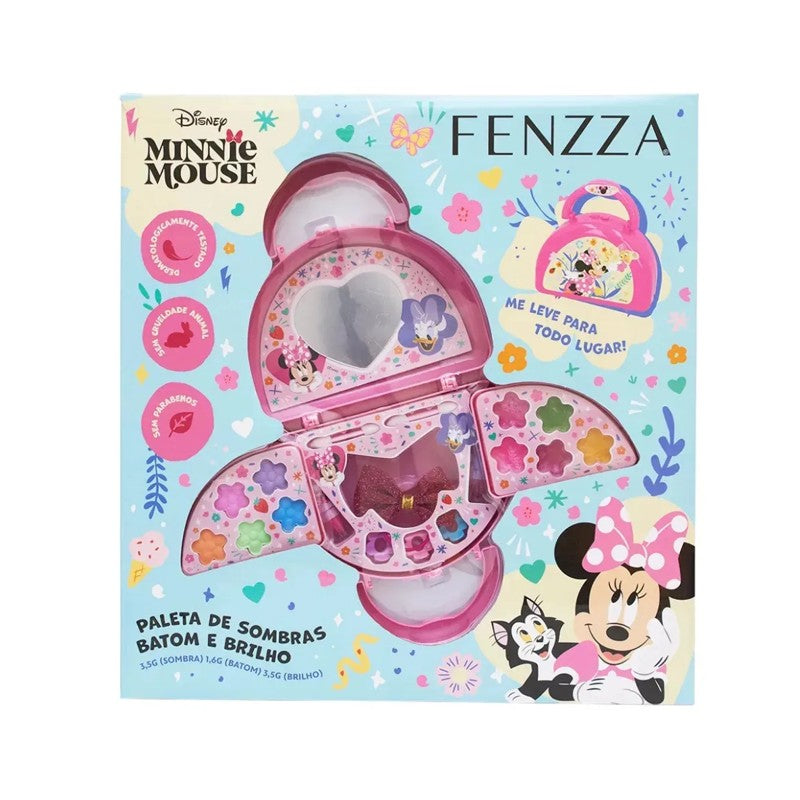Paleta de Sombras Batom e Brilho Minnie Mouse - Fenzza