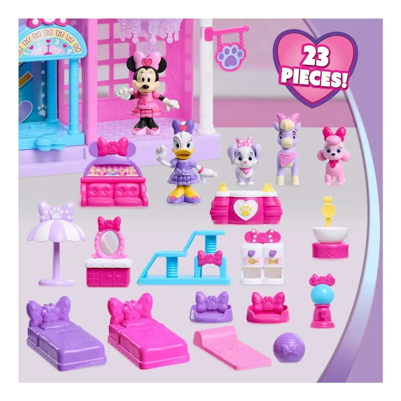 Playset Hotel Pet da Minnie Mouse com 5 Bonecos - Sunny