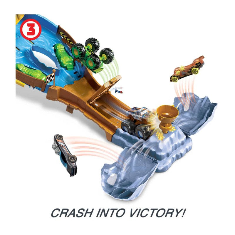 Hot Wheels Playset Monster Trucks Com 2 Caminhões - Mattel