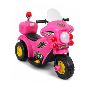 Moto Elétrica Infantil Rosa 6V com Luz e Som - Brink Center