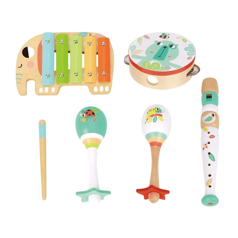 Caixa Musical Animais 6 Peças em Madeira - Tooky Toy
