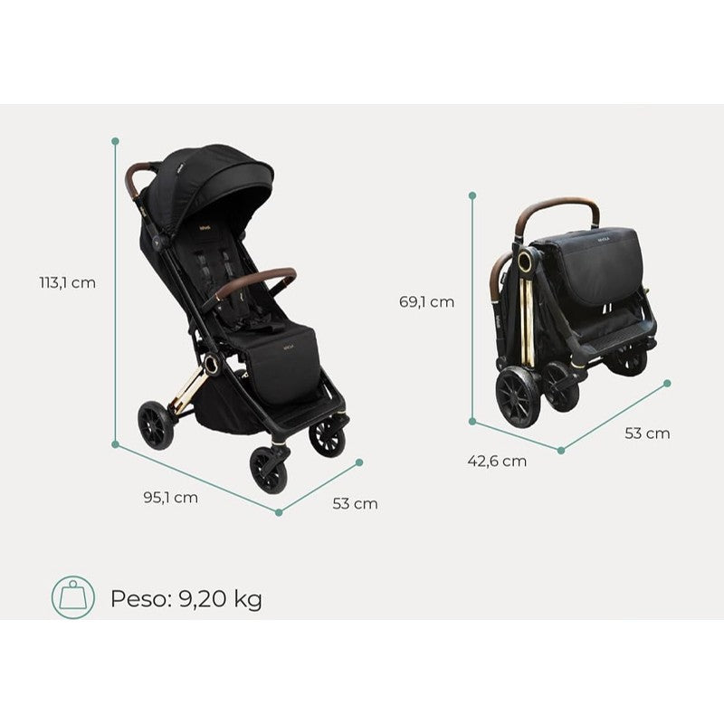Carrinho Nivola de Bebê Preto Solar - Infantil