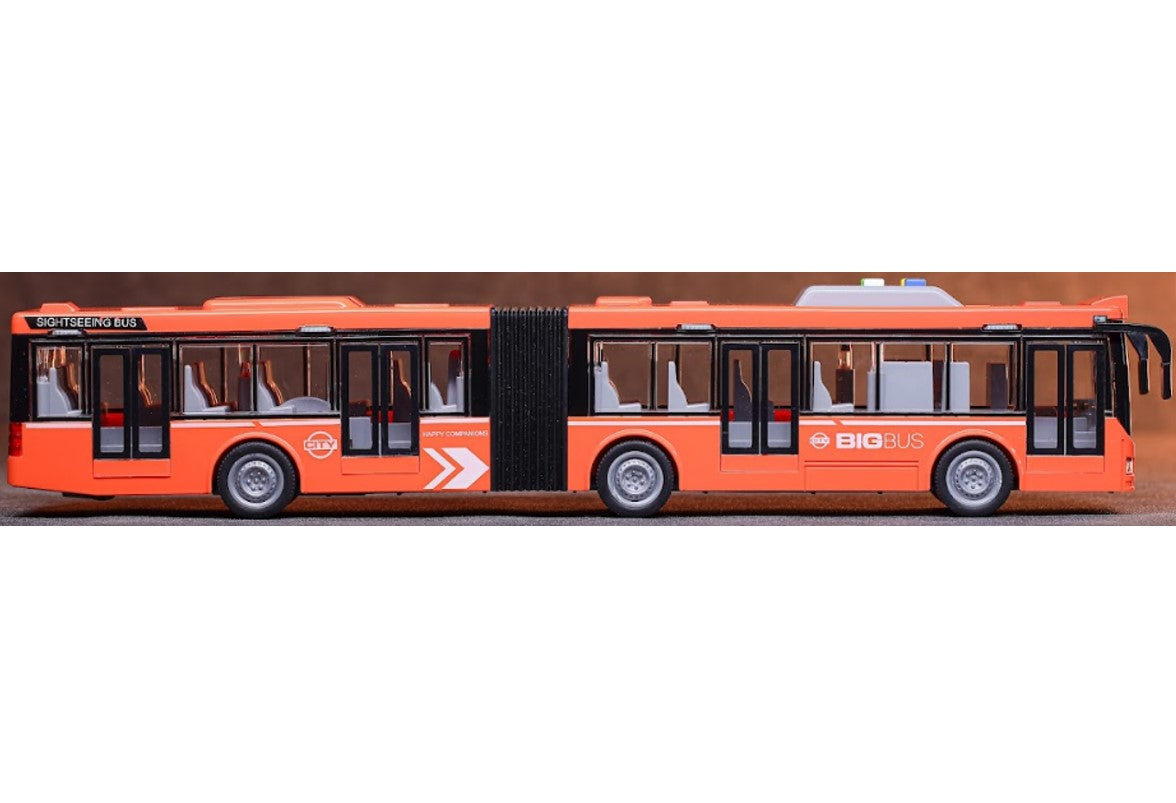 Ônibus Articulado 50cm 1:16 com Som, Luz e Fricção – Modelo Realista