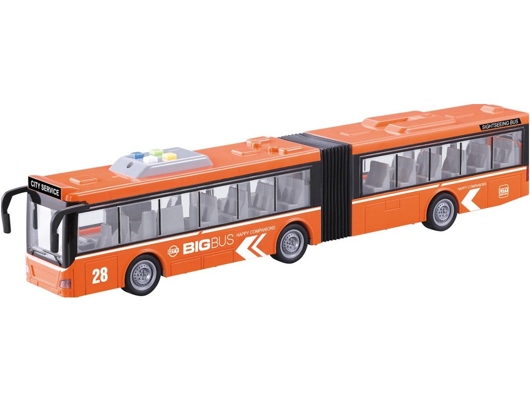 Ônibus Articulado 50cm 1:16 com Som, Luz e Fricção – Modelo Realista