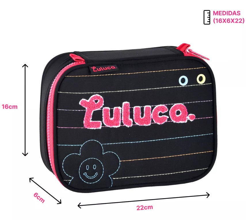 Kit Mochila Luluca Escolar Lancheira E Estojo LU24610