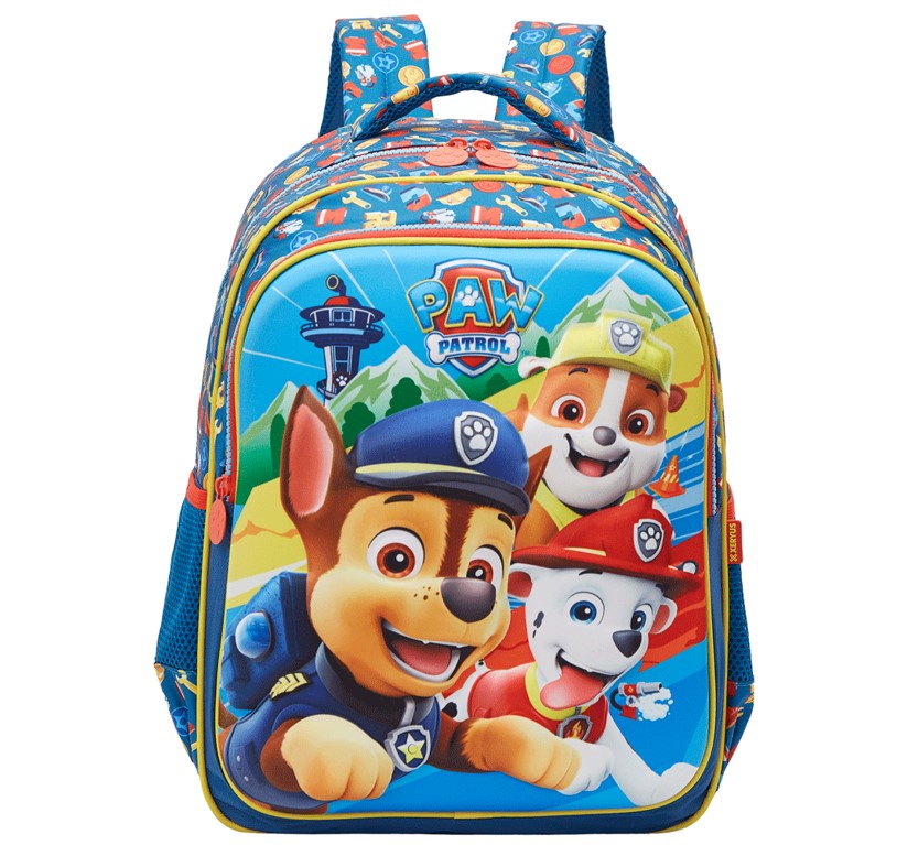 Mochila Escolar Costas 16 Patrulha Canina Paw Patrol Alto Relevo Xeryus