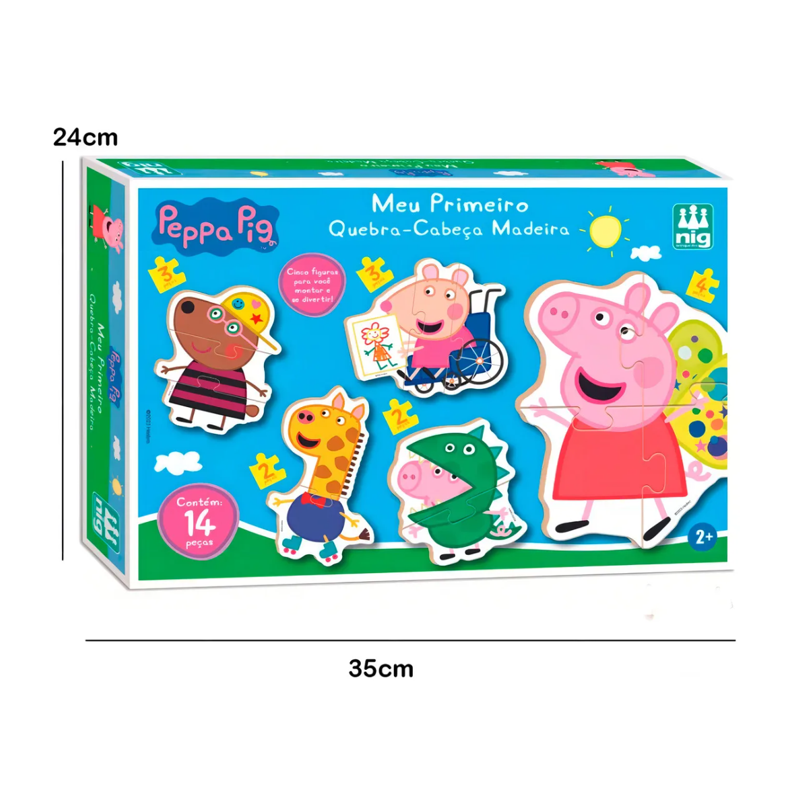 Meu Primeiro Quebra Cabeça em Madeira Peppa Pig - Nig