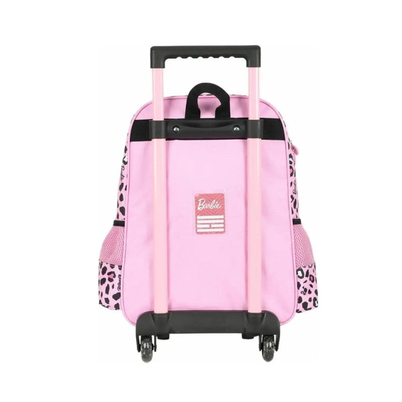 Mochila de Rodinhas Infantil Barbie Oncinha Rosa - Luxcel