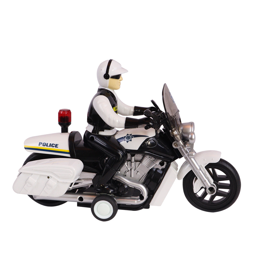 Motocicleta a Fricção com Patrulheiro com Luz e Som - Shiny Toys