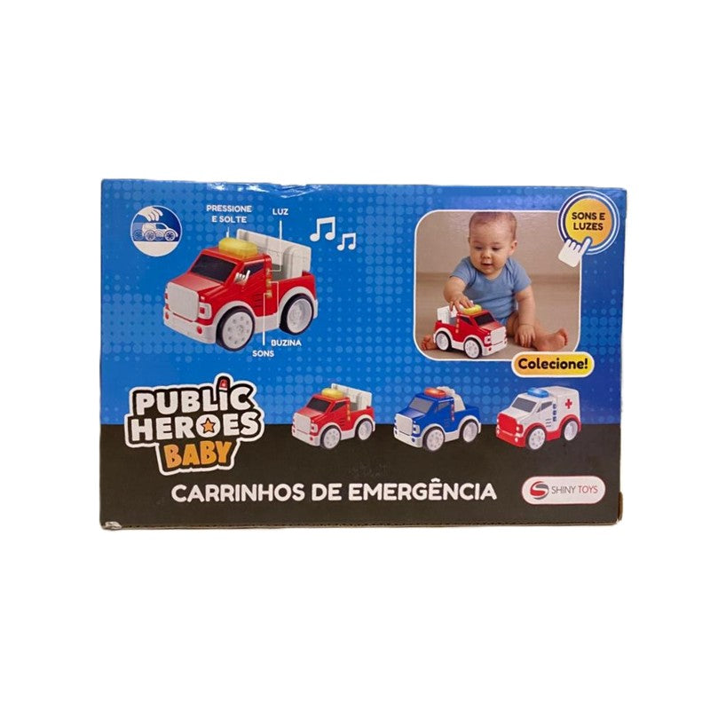 Carrinho de Policia Azul com Luz e Som - Shiny Toys