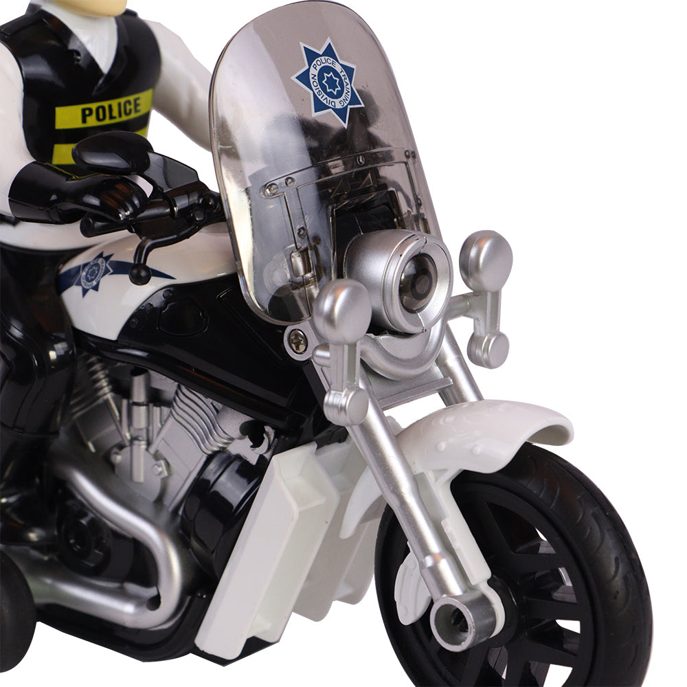 Motocicleta a Fricção com Patrulheiro com Luz e Som - Shiny Toys
