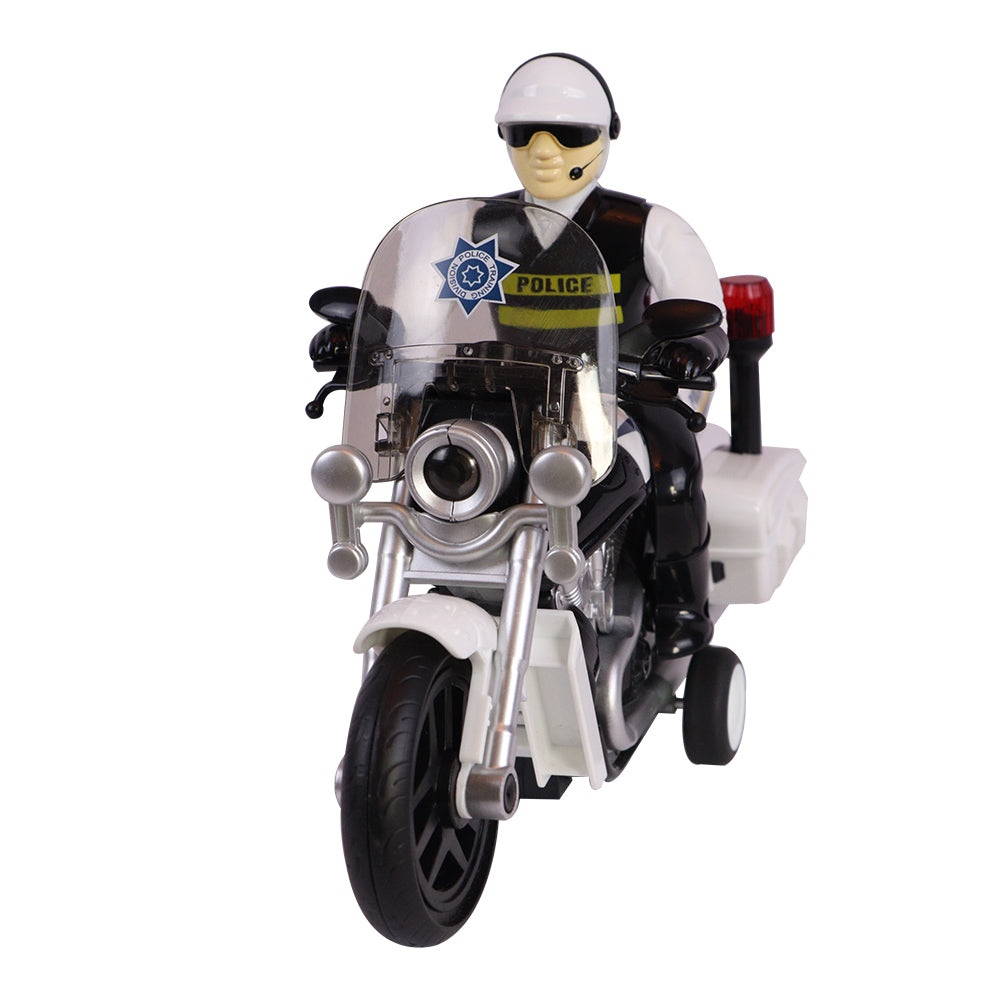 Motocicleta a Fricção com Patrulheiro com Luz e Som - Shiny Toys