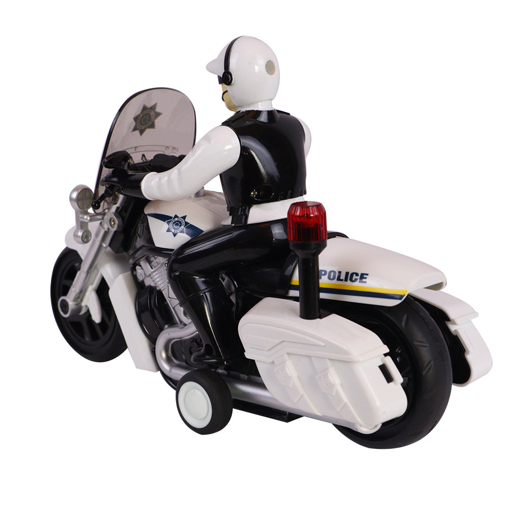 Motocicleta a Fricção com Patrulheiro com Luz e Som - Shiny Toys