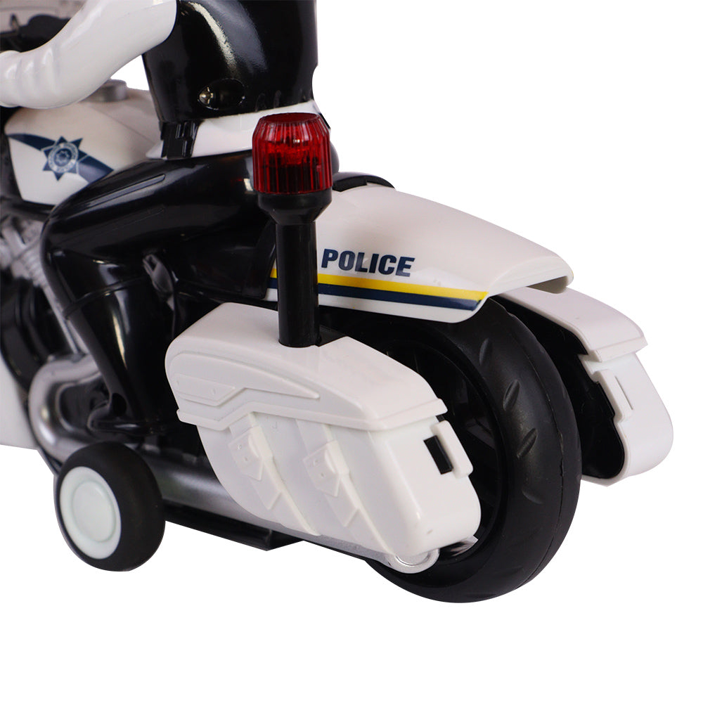 Motocicleta a Fricção com Patrulheiro com Luz e Som - Shiny Toys