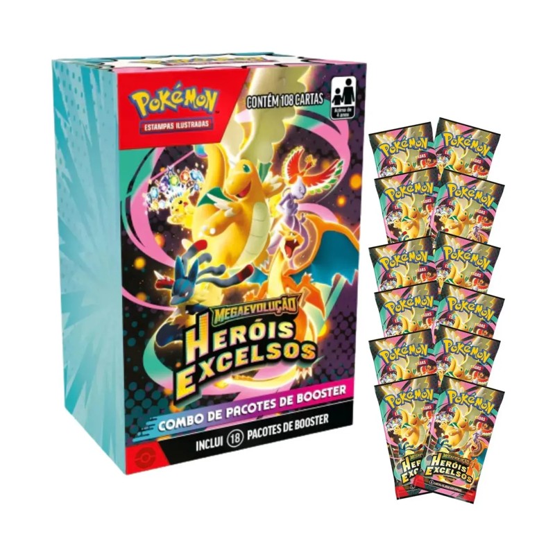 Combo de Booster Pokémon Heróis Excelsos - Copag