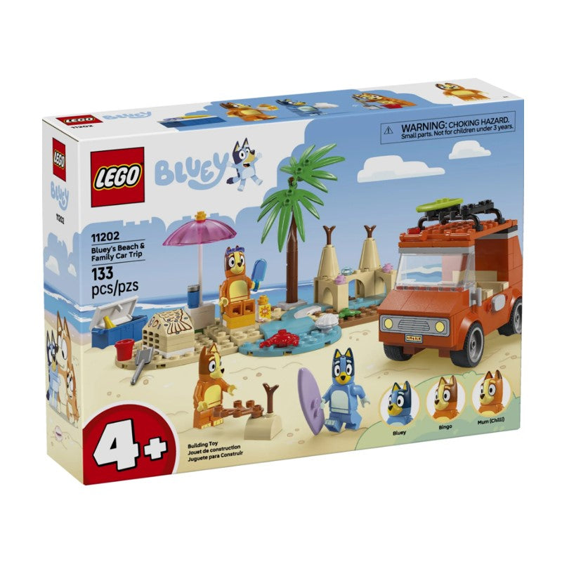 Lego Bluey Viagem de carro em família e praia de Bluey - 11202
