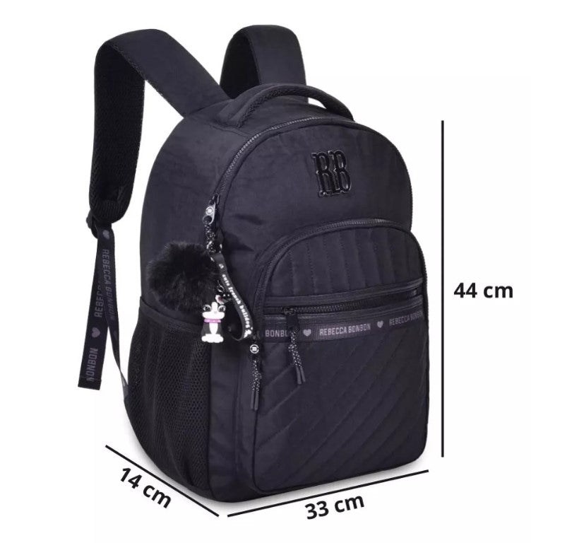 Mochila Escolar Rebecca Bonbon Preta RB24514