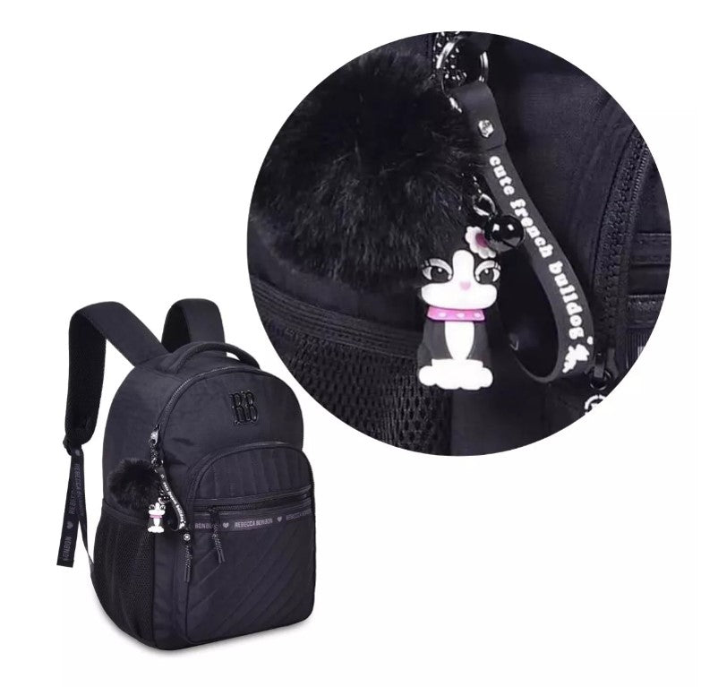 Mochila Escolar Rebecca Bonbon Preta RB24514