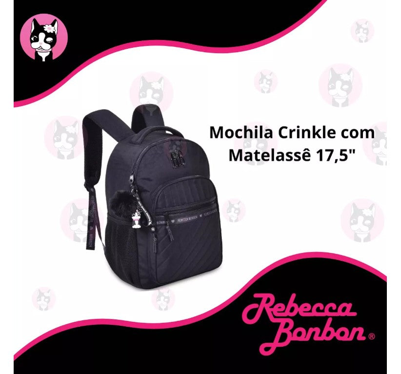 Mochila Escolar Rebecca Bonbon Preta RB24514