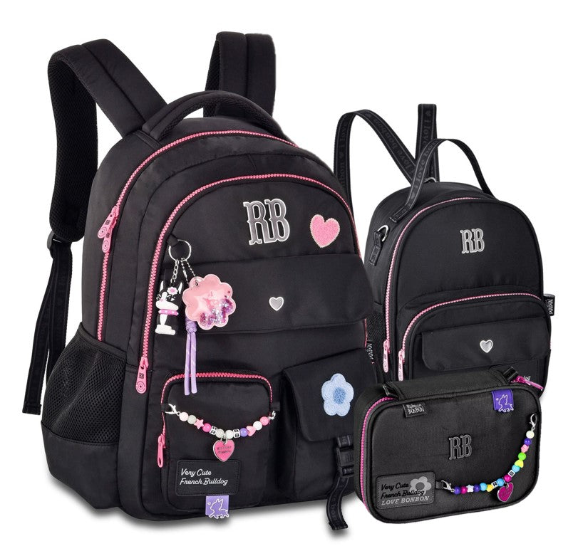 Kit Mochila Rebecca Bonbon Color Pop Miçangas + Lancheira e Estojo
