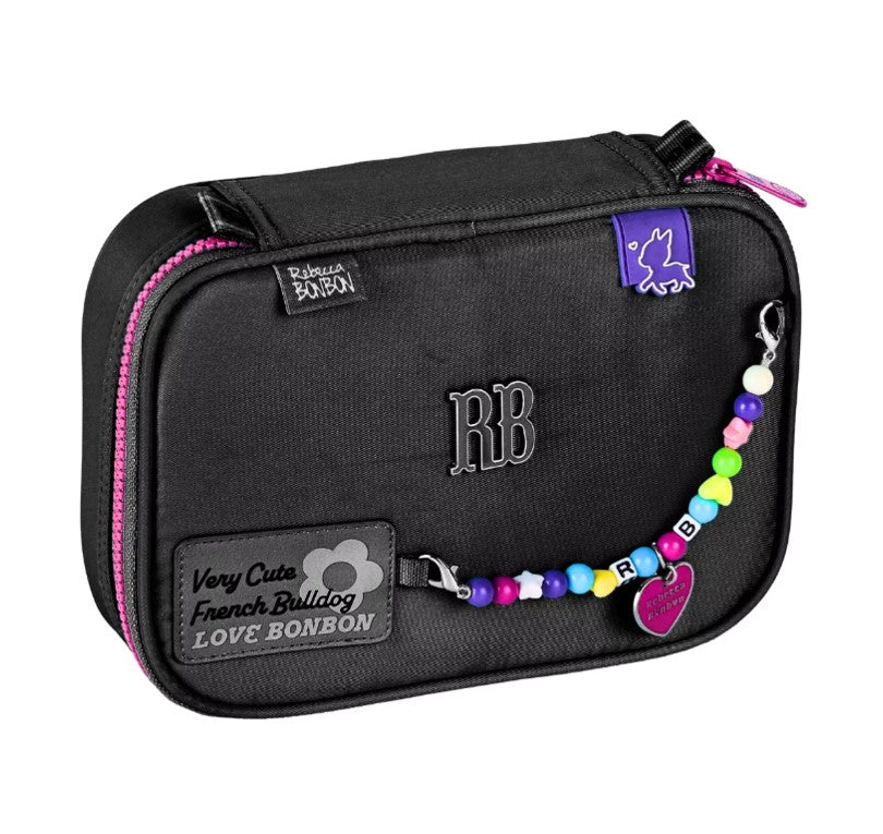 Kit Mochila de Rodinhas Rebecca Bonbon Color Pop Miçangas + Lancheira e Estojo