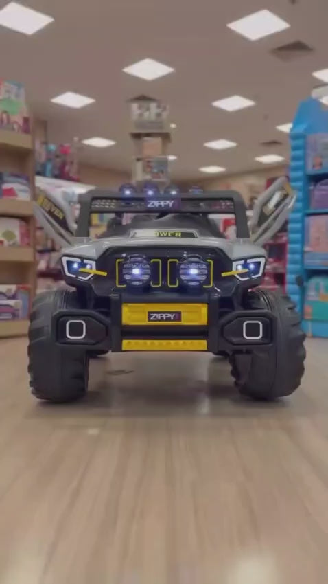 Jipe Elétrico Off Road 12v 4x4 Cinza Com Luz - Zippy Toys