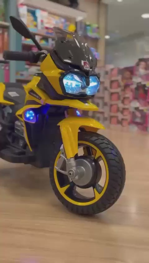 Mini Moto Elétrica Triciclo Infantil Adventure Amarela 12V - Bandeirante
