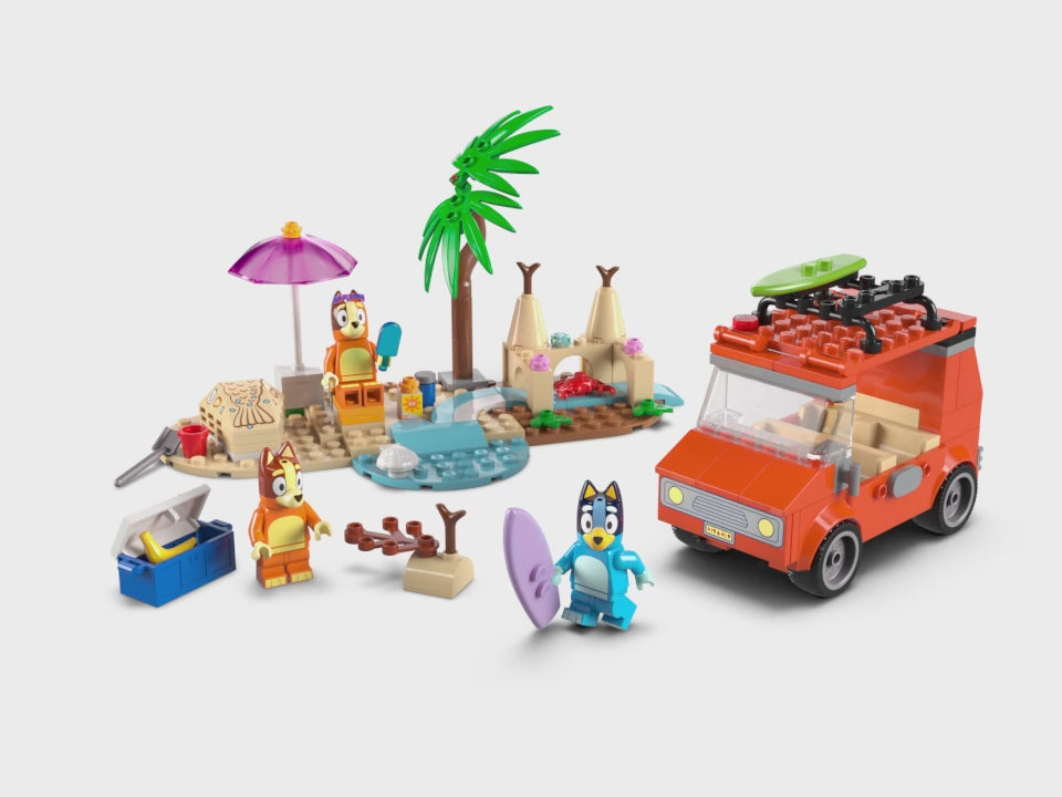 Lego Bluey Viagem de carro em família e praia de Bluey - 11202