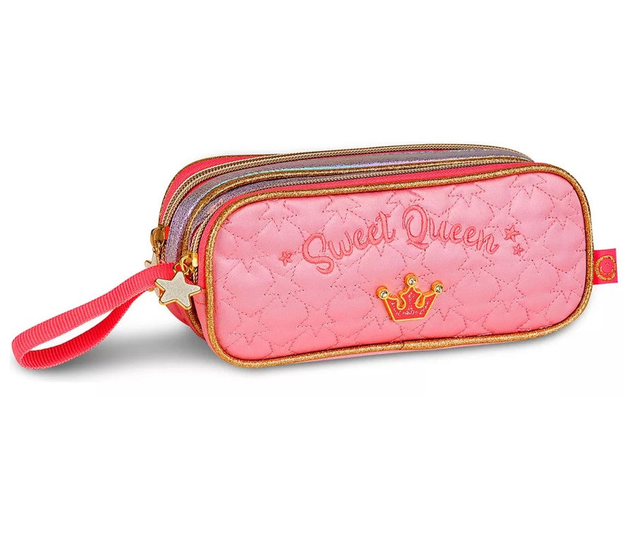 Kit Mochila Princesas Escolar Infantil Rodinhas Menina