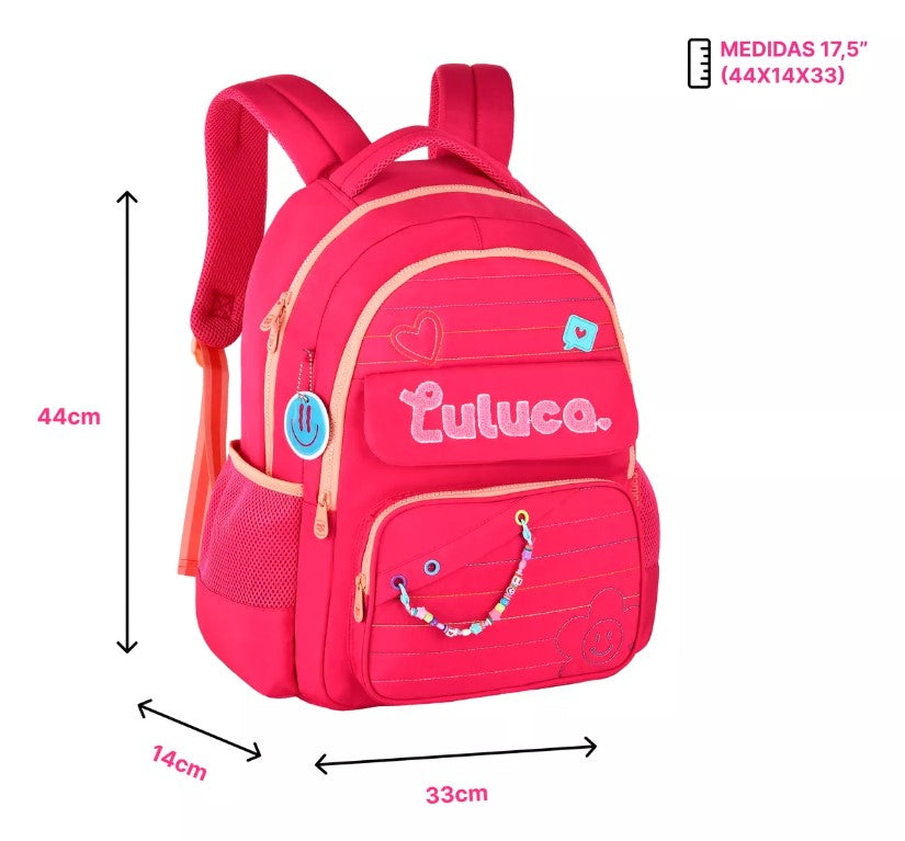 Kit Mochila Luluca Escolar Lancheira E Estojo LU24610