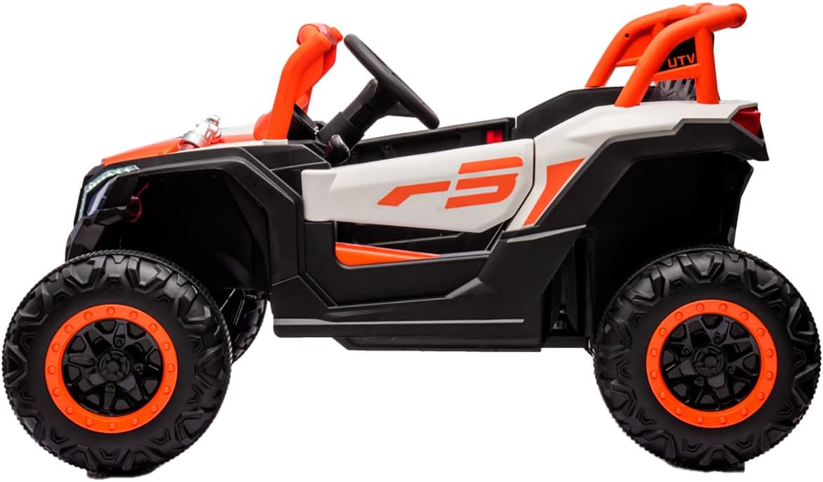 Quadriciclo UTV R3 Carro Elétrico Infantil Controle Remoto 12V Laranja