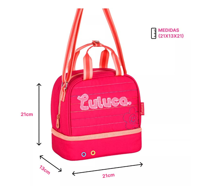 Kit Mochila Luluca Escolar Lancheira E Estojo LU24610