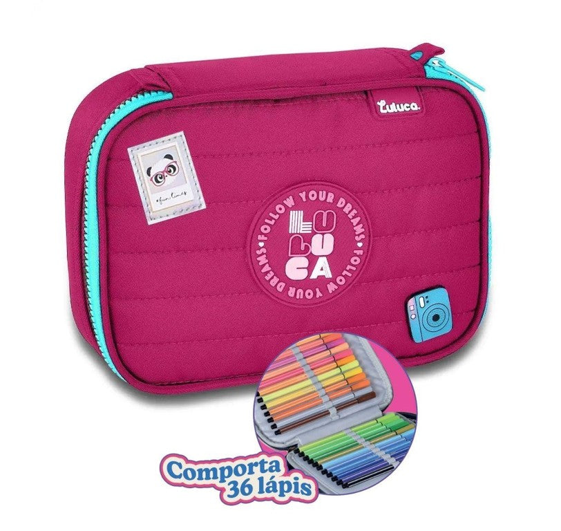 Kit Mochila de Carrinho Luluca Lancheira e Estojo LU24634