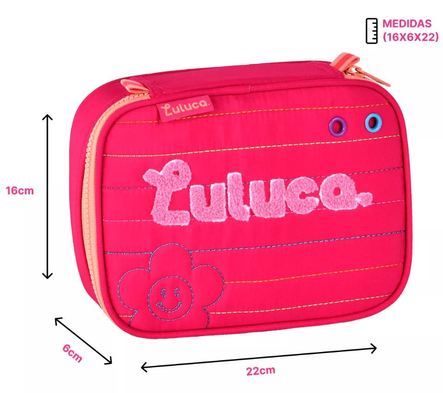 Kit Mochila Luluca Escolar Lancheira E Estojo LU24610
