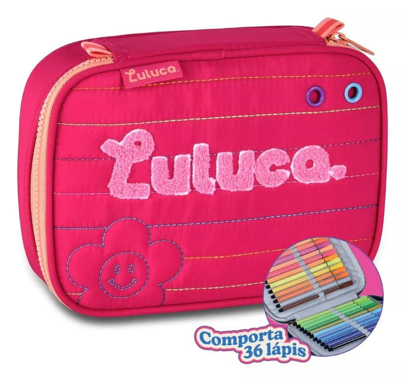 Mochila Carrinho Luluca Com Lancheira Térmica E Estojo Box