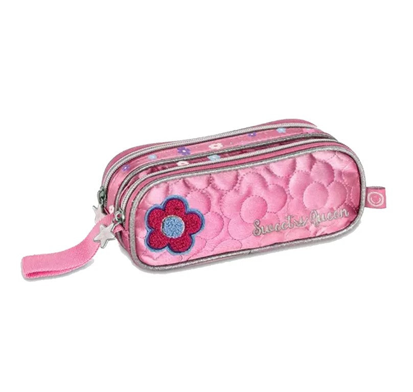 Kit Mochila de Rodinhas Princesas Sweet Queen Lancheira e Estojo