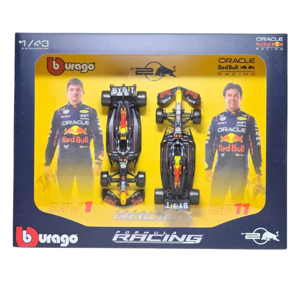Miniatura Fórmula 1 Oracle Red Bull Racing RB20 2024 Pack 2 Pilotos - Bburago