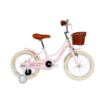 Bicicleta Infantil Retrô Rosa Claro Aro 16 com Cesta - Unitoys