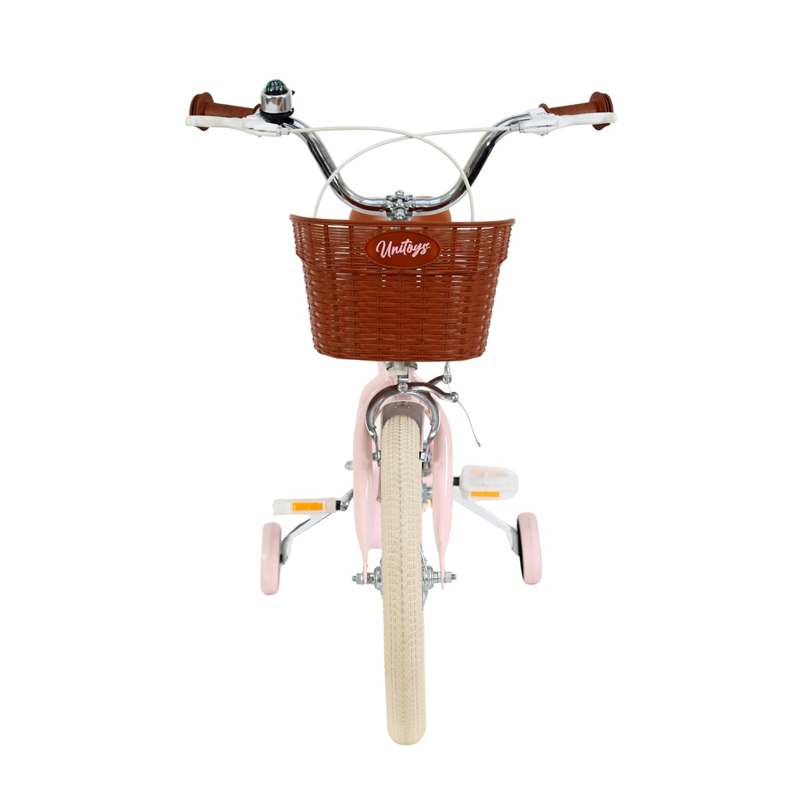 Bicicleta Infantil Retrô Rosa Claro Aro 16 com Cesta - Unitoys
