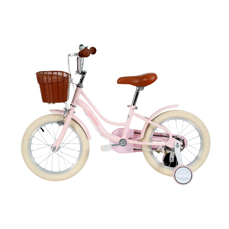 Bicicleta Infantil Retrô Rosa Claro Aro 16 com Cesta - Unitoys