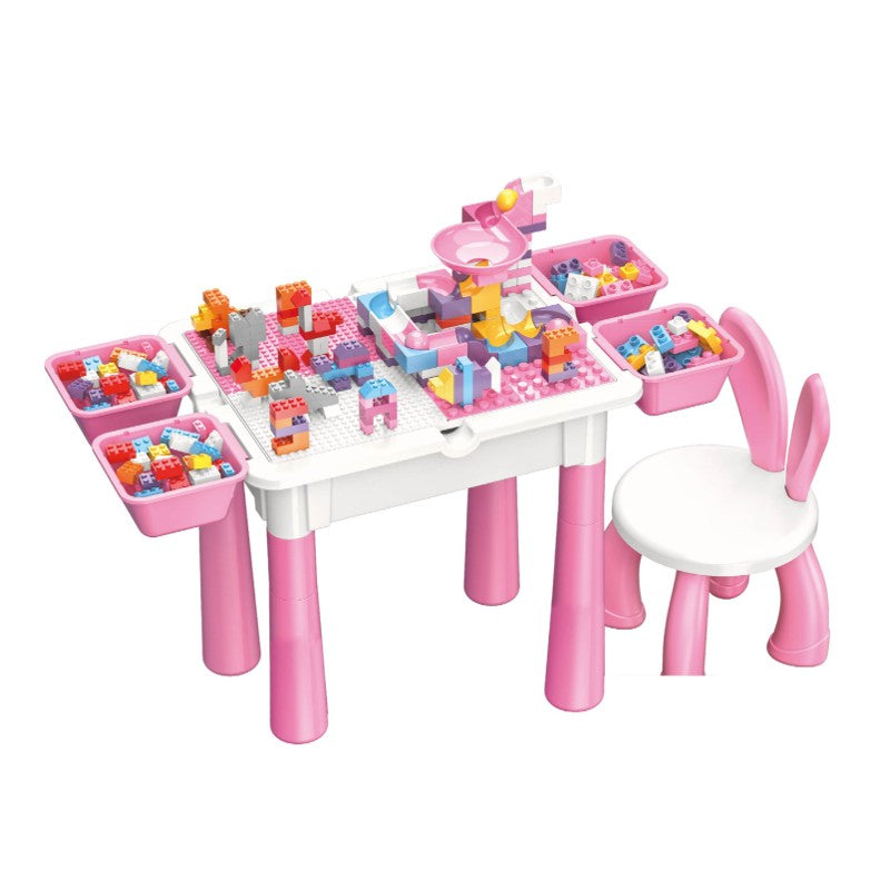 Mesa de Atividades com Blocos de montar Rosa - Shiny Toys