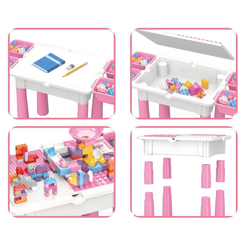 Mesa de Atividades com Blocos de montar Rosa - Shiny Toys