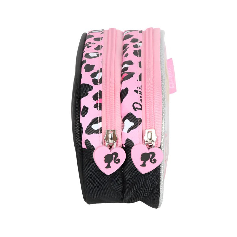 Estojo Escolar Duplo Barbie Rosa - Luxcel
